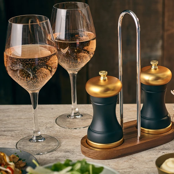 Holder til salt- og peppersett – passer til 5,8 cm kverner WSPGRS by Genware color Svart
