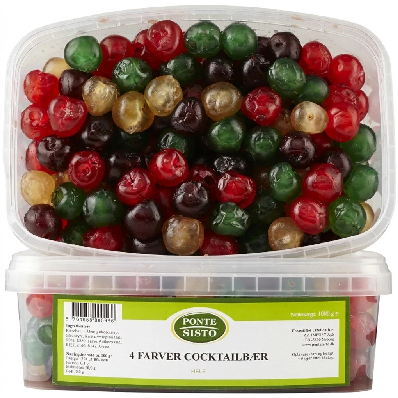 Cocktailbær hele 4 farger 1 kg PET 27150 by Ponte Sisto color Svart