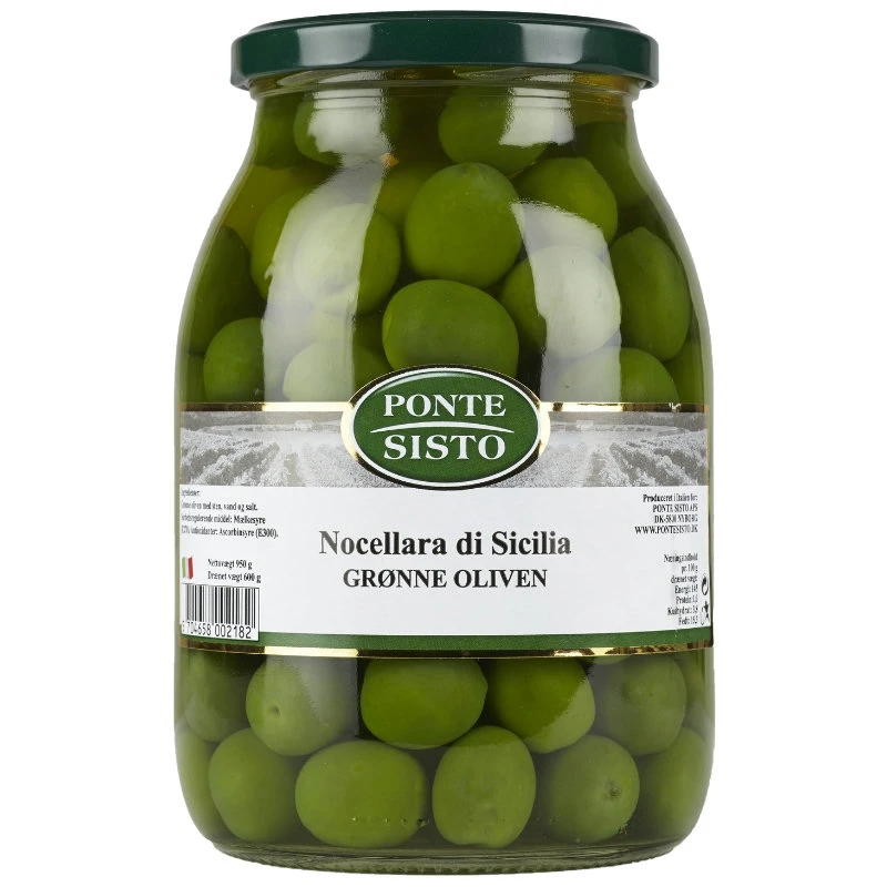 Grønne Nocellara di Sicilia oliven med stein 960 g 17571 by Ponte Sisto color Svart