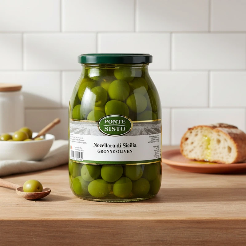Grønne Nocellara di Sicilia oliven med stein 960 g 17571 by Ponte Sisto color Svart