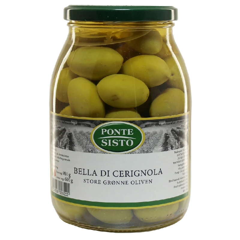 Oliven grønne Bella di Cerignola m/stein 980 g 17574 by Ponte Sisto color Svart