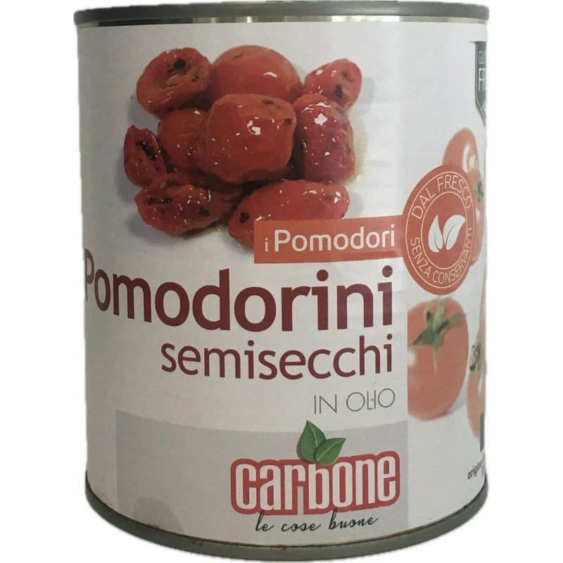 Tomater semi dry cherry røde halve boks 800 g 18028 by CARBONE color Svart