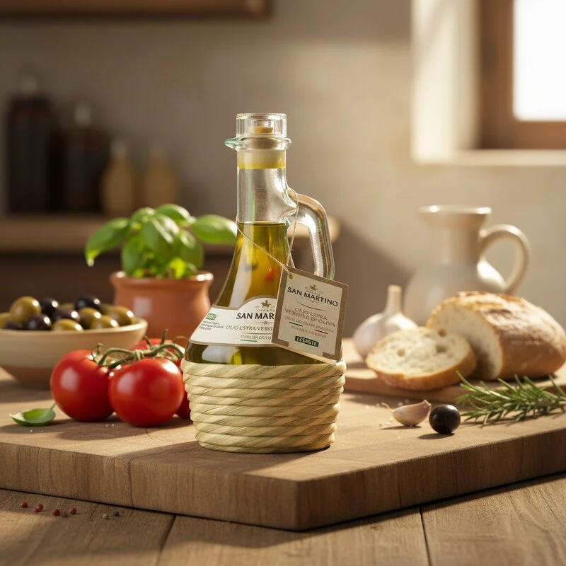 Ekstra Jomfru Olivenolje 100 % Italiensk 250 ml med Bast 15095 by San martino color Svart