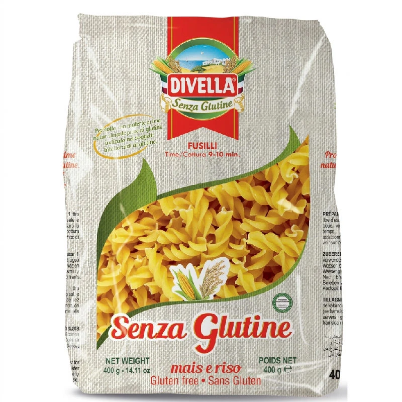 Glutenfri fusilli 400 g 10291PS by DIVELLA color Svart