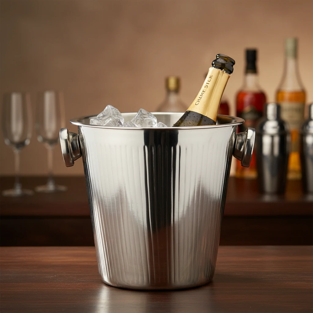 Champagnekjøler 20cm riflet A12441830 by Koop color Svart
