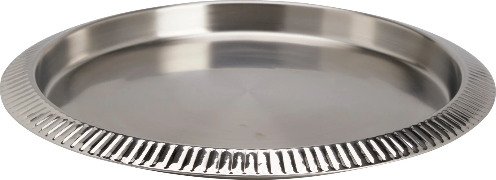 Serveringsbrett høy kant 35cm riflet A12441870 by Koop color Silver