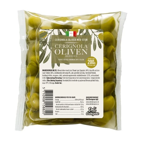 Oliven Bella Di Cerignola 200g 2105 by Deli Drengene color Svart