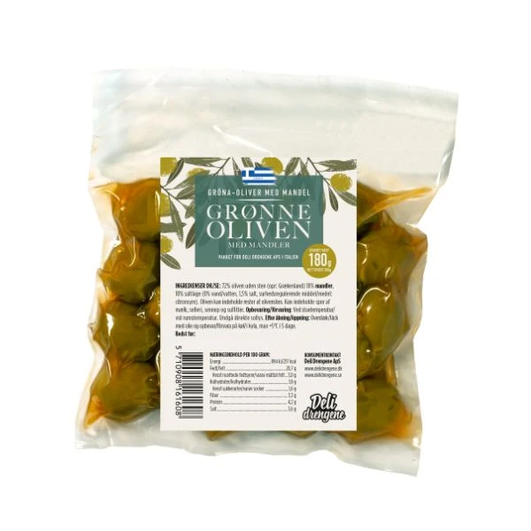 Grønne oliven m. mandler 180g 2106 by Deli Drengene color Svart
