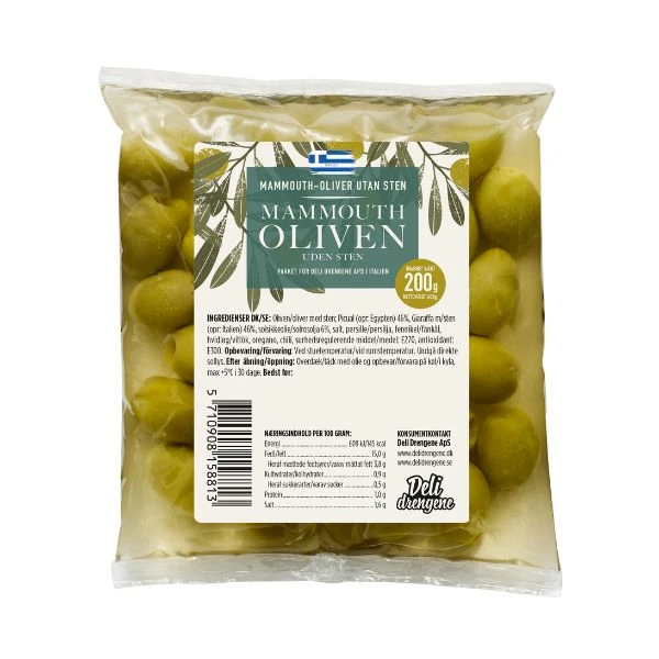 Mammouth Oliven uten stein 200g 2107 by Deli Drengene color Svart