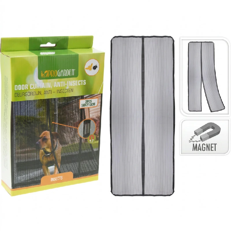 Myggnetting til dør sort med magnetlukking CY5910600 by Koop color Svart