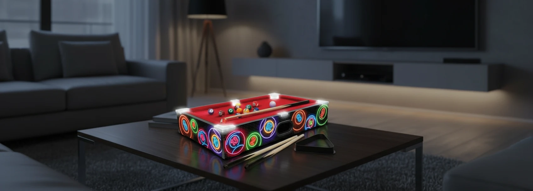 Poolbord med LED-lys 485x310 mm 497200180 by Koop color Svart