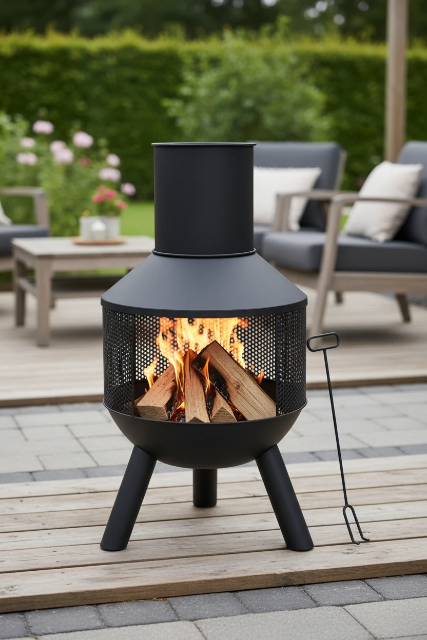 Metall skorsteinspeis L37 x B37 x H74 cm utendørs CM7000220 by Koop color Groot