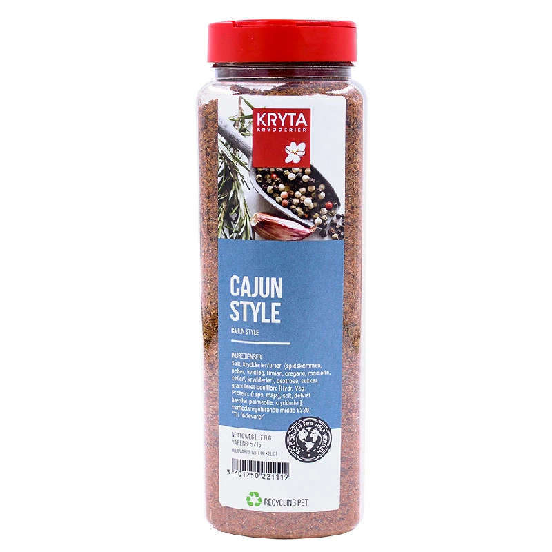 Cajun Style krydder 600 g 32730 by KRYTA color Svart