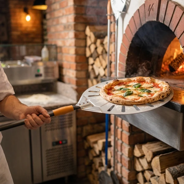 Pizzaspade perforert aluminium 1200x230 mm 617168 by Hendi color Svart