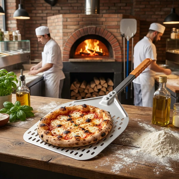 Pizzaspade firkantet perforert aluminium hardanodisert 660x305 mm 618097 by Hendi color Svart