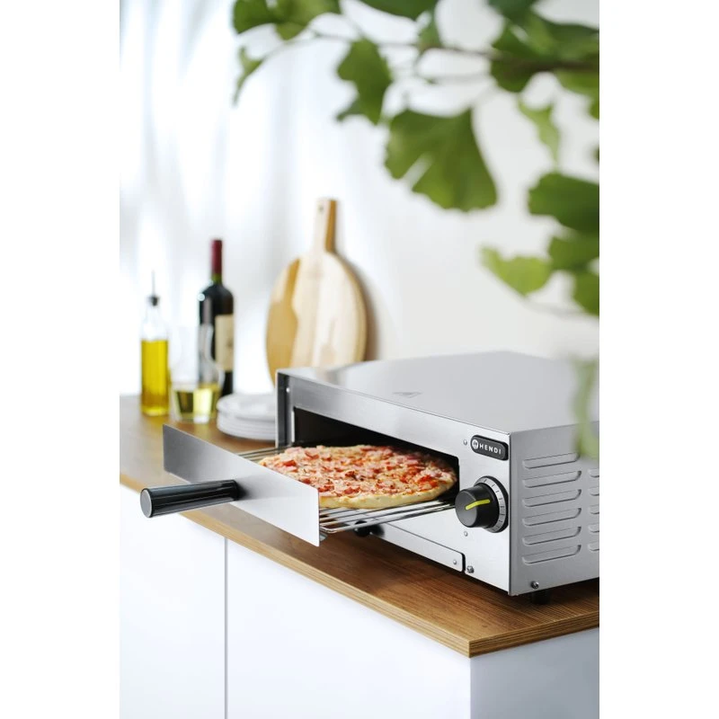 Pizzaovn rustfritt stål 480x420x195 mm 230V 1450W 220306 by Hendi color Svart