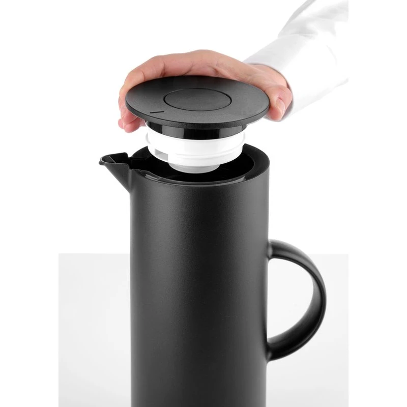 Termokanne sort 1 l PP med trykknapp 449615 by Hendi color Svart