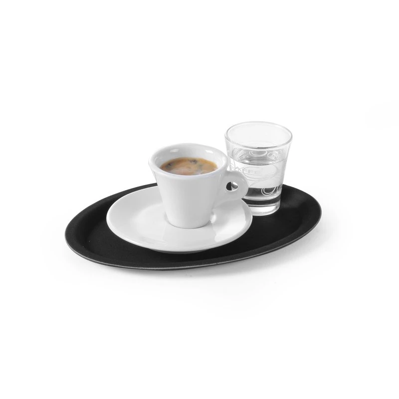 Serveringsbrett ovalt sklisikkert 160x230 mm FRP 508718 by Hendi color Svart