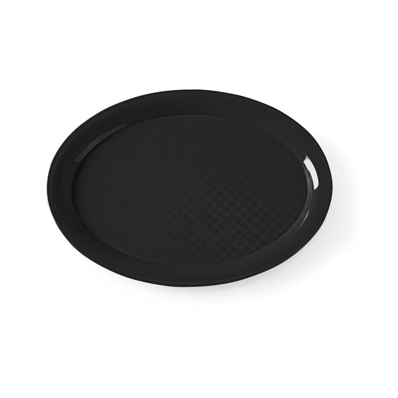 Fastfoodbrett polypropylen sort oval 265x195 mm 878552 by Hendi color Svart