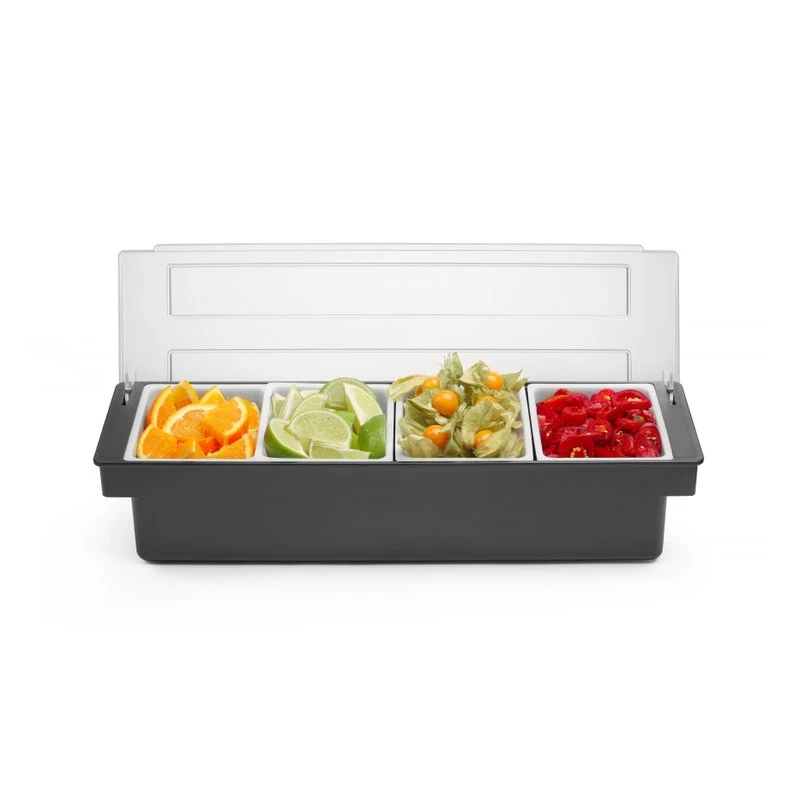 Garnityrholder med 4 beholdere 552025 by Hendi color Svart