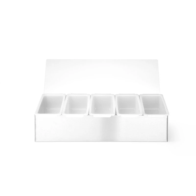 Garnityrholder med 5 beholdere rustfritt stål HDPE 552100 by Hendi color Svart
