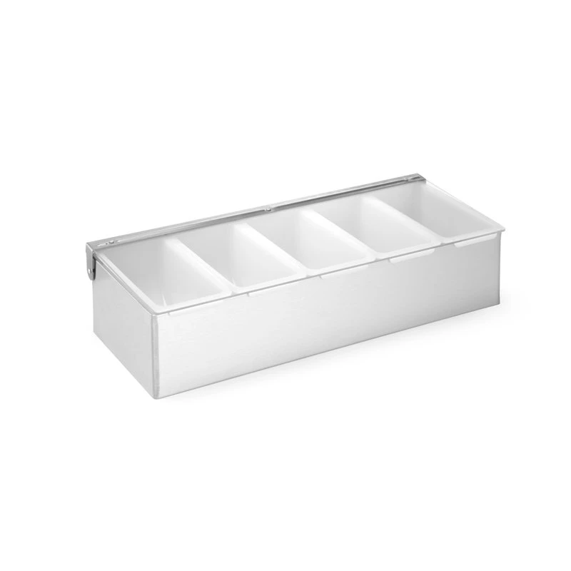 Garnityrholder med 5 beholdere rustfritt stål HDPE 552100 by Hendi color Svart