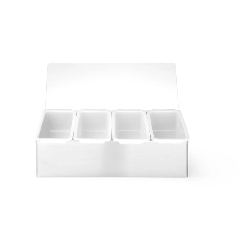 Garnityrholder med 5 beholdere rustfritt stål HDPE 552100 by Hendi color Svart