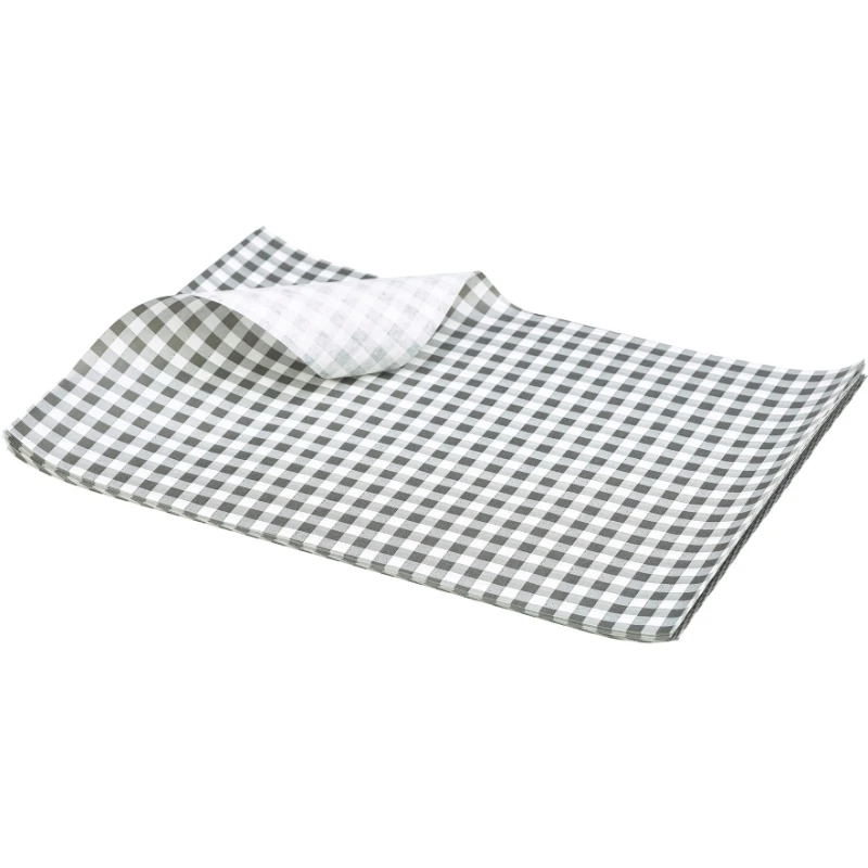 Fett-tett papir rutete sort 25 x 20cm - 1000 stk. PN1487GBK by Genware color Svart
