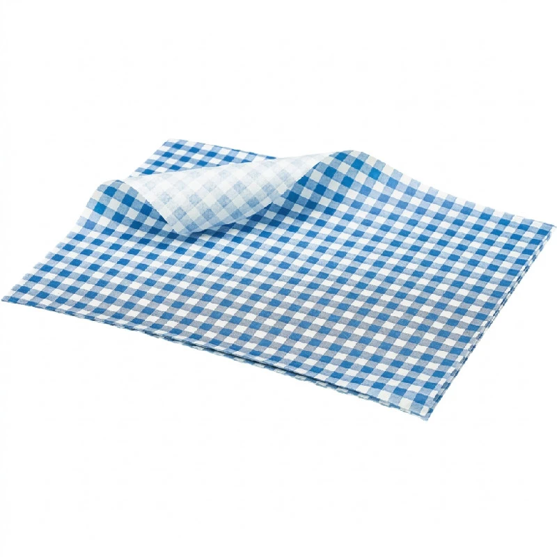 Fettett papir med blå ruter 25 x 20 cm – 1000 stk. PN1487GB by Genware color Svart