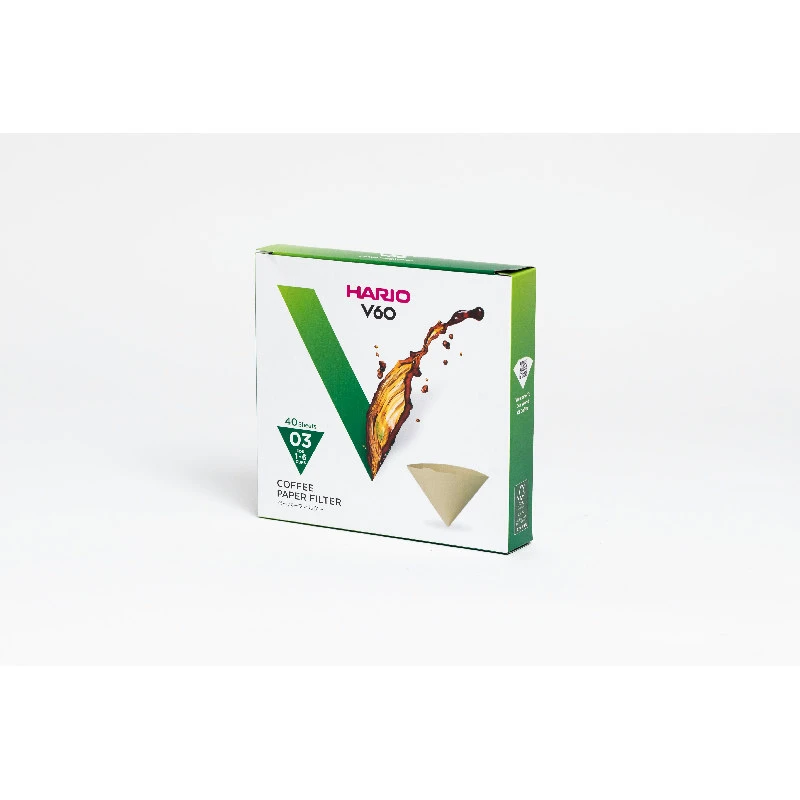 V60 Kaffefiltre - 03 - 40 stk. - Ubleket VCF-03-40M by Hario color Svart