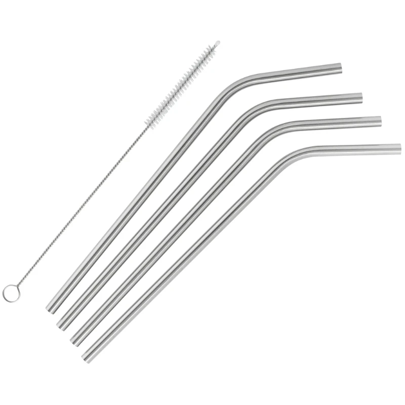 Barprofessional Metallsugerør 6mm - 4 stk - Sølv RSIE004 by Barprofessional color Svart
