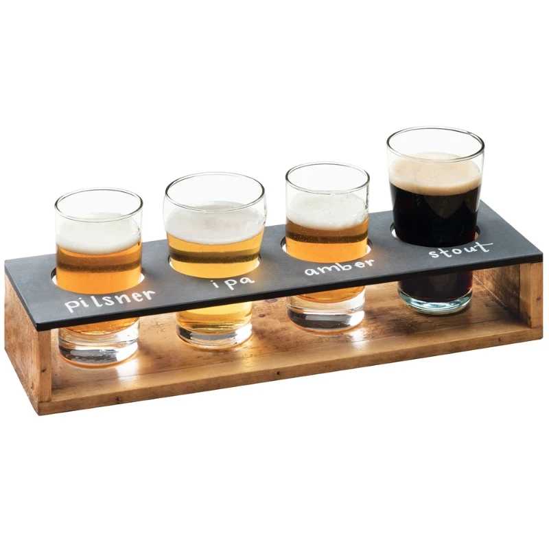 Barprofessional Tastingcaddy 4 glass med tavle PPCM348 by Barprofessional color Svart