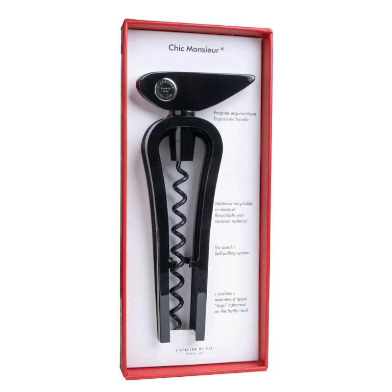 L'Atelier du Vin Chic Monsieur Night Korketrekker 95706 by L'Atelier du Vin color Svart