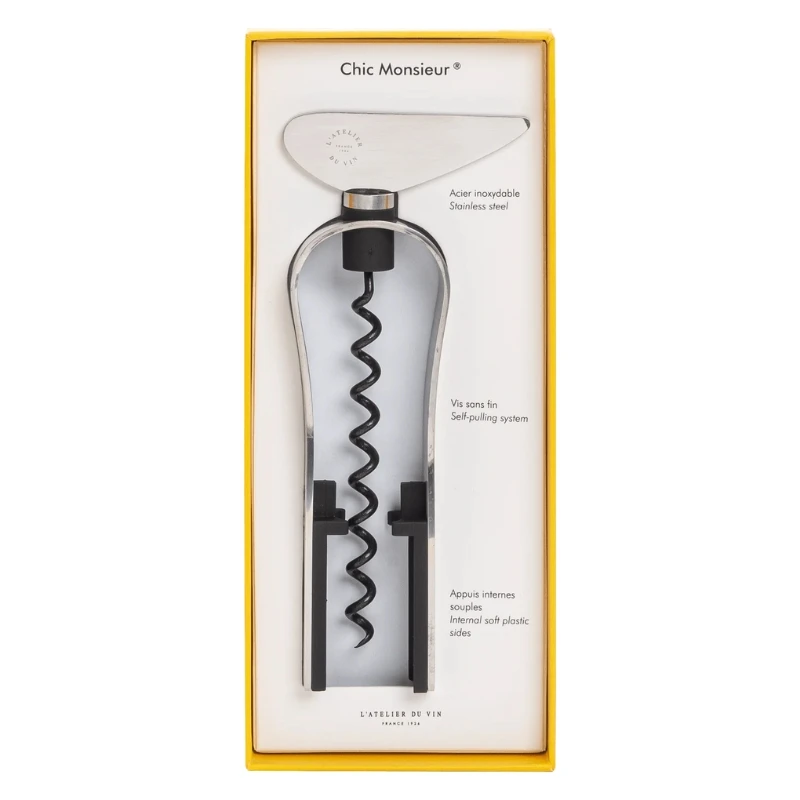 L'Atelier du Vin Chic Monsieur Korketrekker 95244 by L'Atelier du Vin color Svart