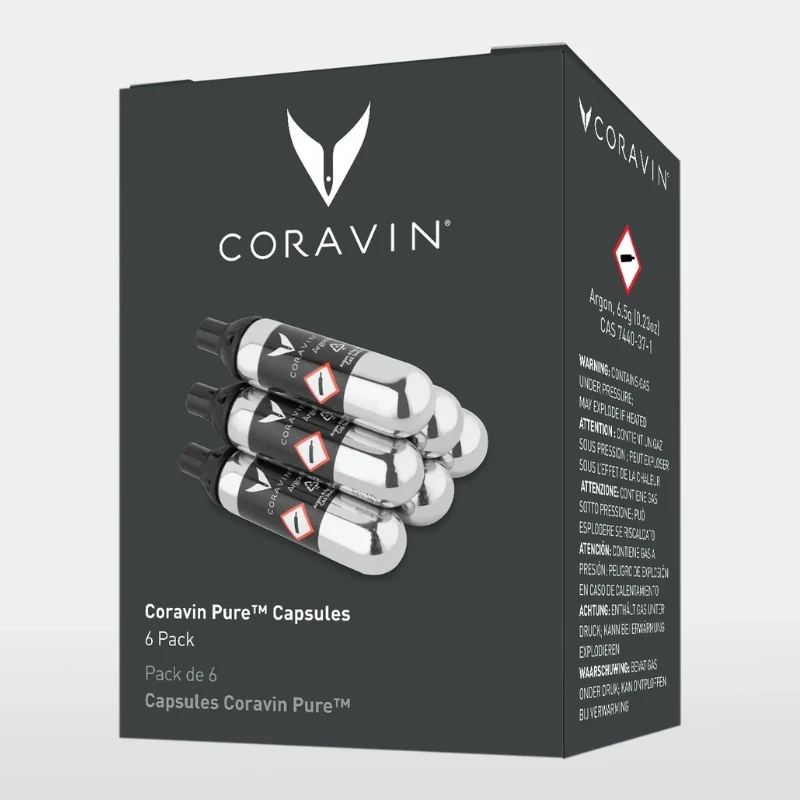 Coravin® Pure™ Argon-kapsler – 6 stk. 410006 by Coravin color Svart