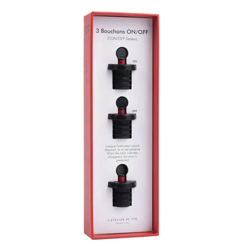 Bouchons ON/OFF vinforsegler - 3 stk 95045 by L'Atelier du Vin color Svart