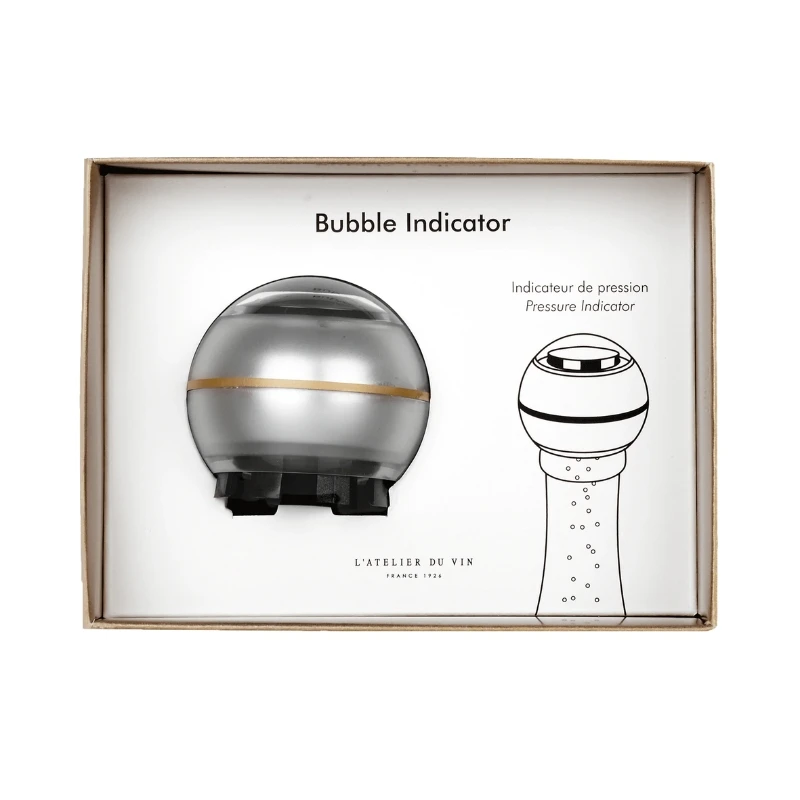 Bubble Indicator - champagne stopper 95075 by L'Atelier du Vin color Svart