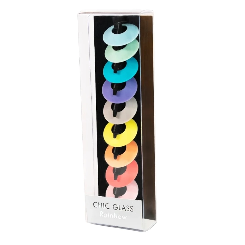 Chic Glass Rainbow - glassmarkører til vin - 9 stk 95485 by L'Atelier du Vin color Svart