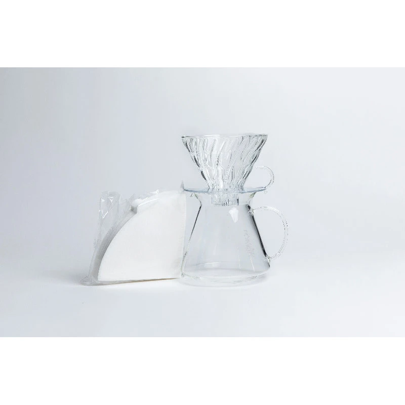 V60 Glass 02 Dripper & Server Sett S-VGBK-02-T by Hario color Svart