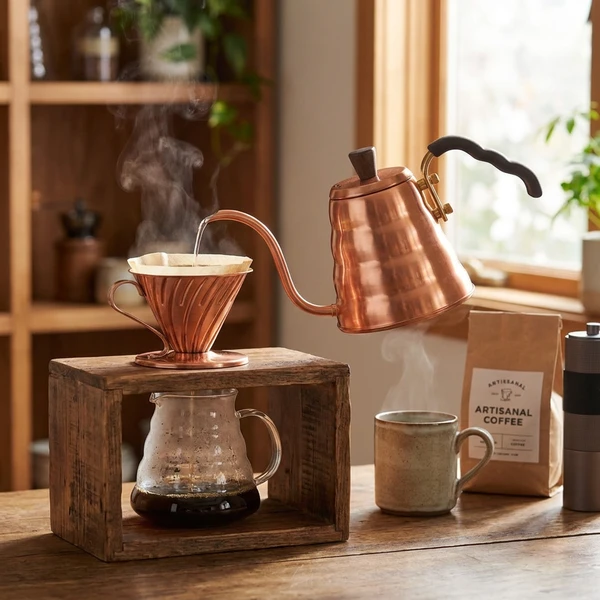 V60 BUONO Drip Kjele - Kobber - 900 ml VKBN-90CP by Hario color Svart