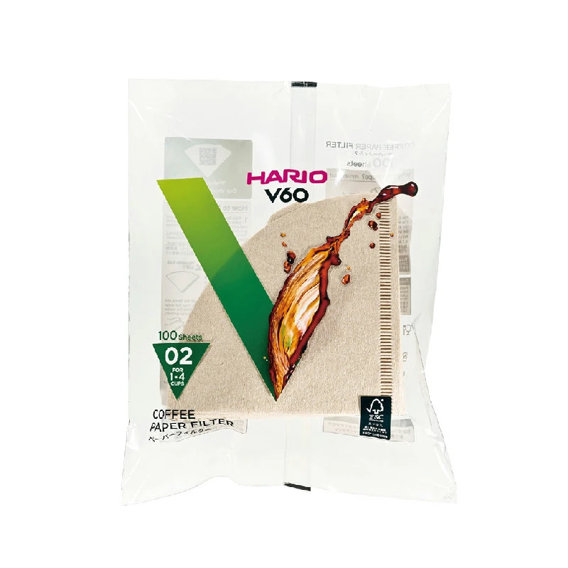 V60 Kaffefilter - 02 - 100 stk - Ubleket VCF-02-100M by Hario color Svart