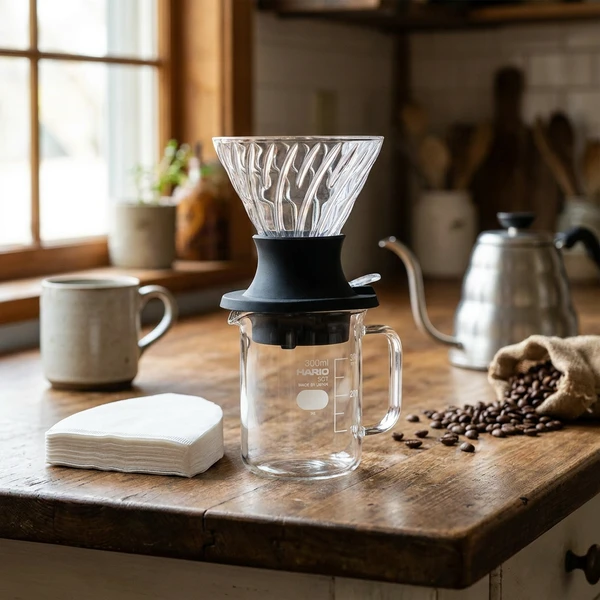 V60 Immersion Dripper Switch Serversett 02 - Sort SSD-5012-B by Hario color Svart