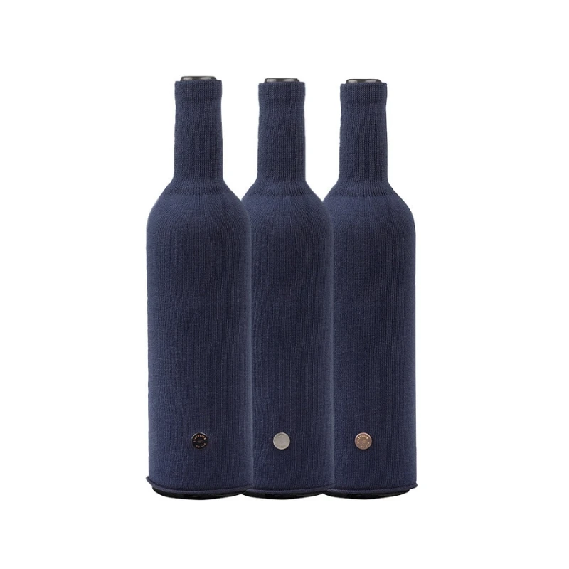 Cache Bouteille flaskeomslag – 3 stk 95385 by L'Atelier du Vin color Svart