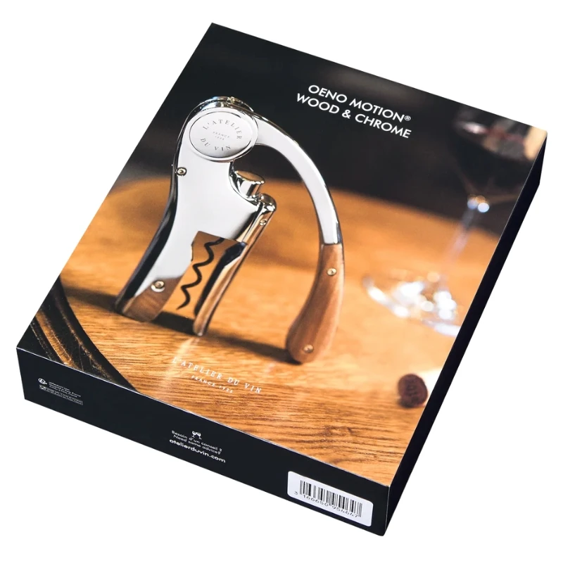 Oeno Motion Wood & Chrome korketrekker 95464 by L'Atelier du Vin color Svart