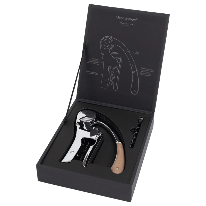 Oeno Motion Wood & Chrome korketrekker 95464 by L'Atelier du Vin color Svart