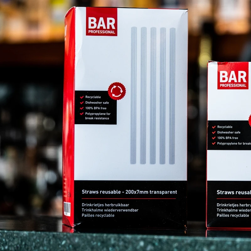 Gjenbrukbare Plastsugerør 20 cm - 200 stk. Klar SRUT200 by Barprofessional color Svart