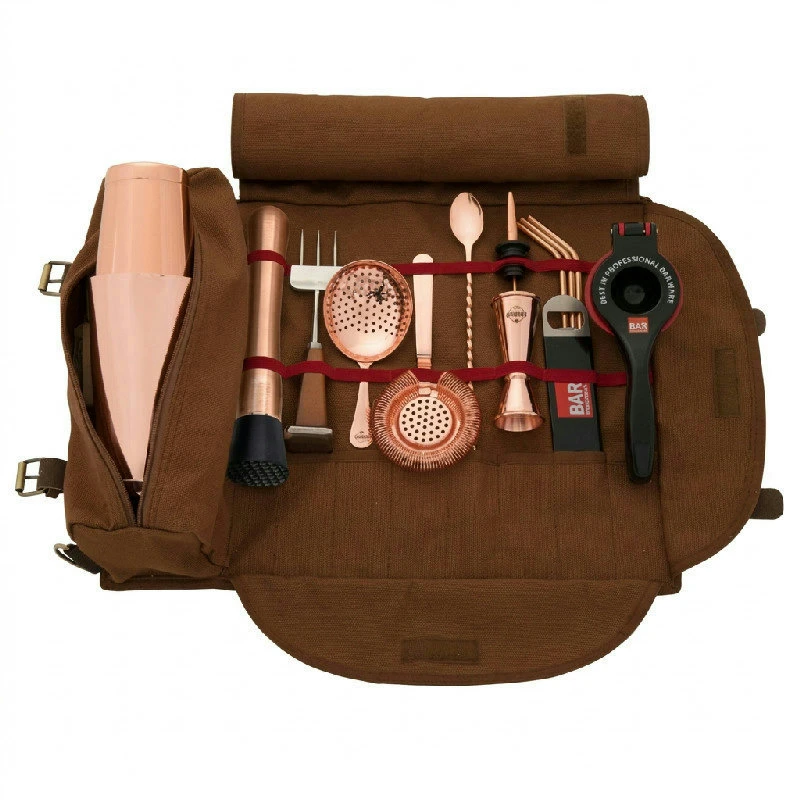 Bartender rullesett komplett – kobber BTRCO20 by Barprofessional color Svart