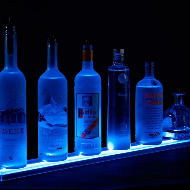 LED-flaskehylle 90x12x3 cm LBS0091 by Barprofessional color Svart