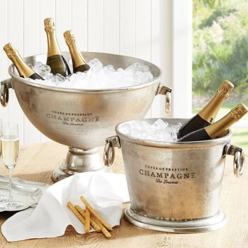 Champagnekjøler vintage aluminium WVCB09S by Barprofessional color Svart