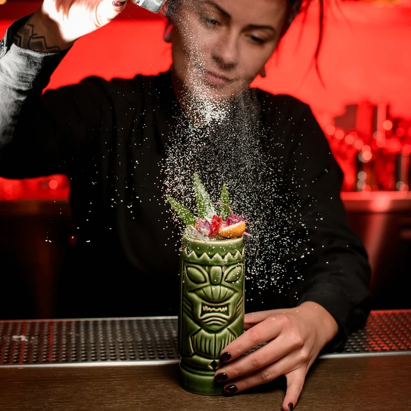 Tiki krus Mean Green 500 ml TIKI500 by Barprofessional color Svart